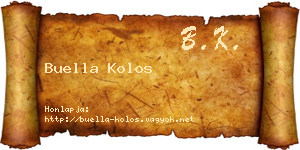 Buella Kolos névjegykártya